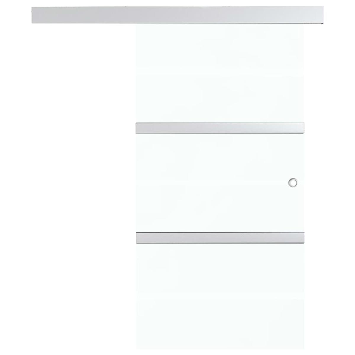Puerta corredera con tope suave vidrio ESG y aluminio 90x205 cm