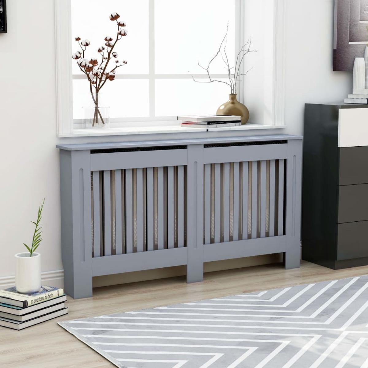 Cubierta para radiador MDF gris antracita 152x19x81 cm