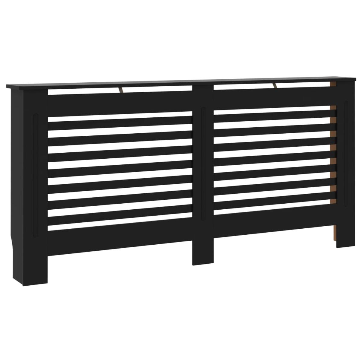 Cubierta para radiador MDF negro 172x19x81 cm