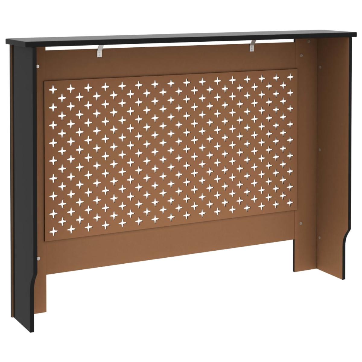 Cubierta para radiador MDF negro 112x19x81 cm