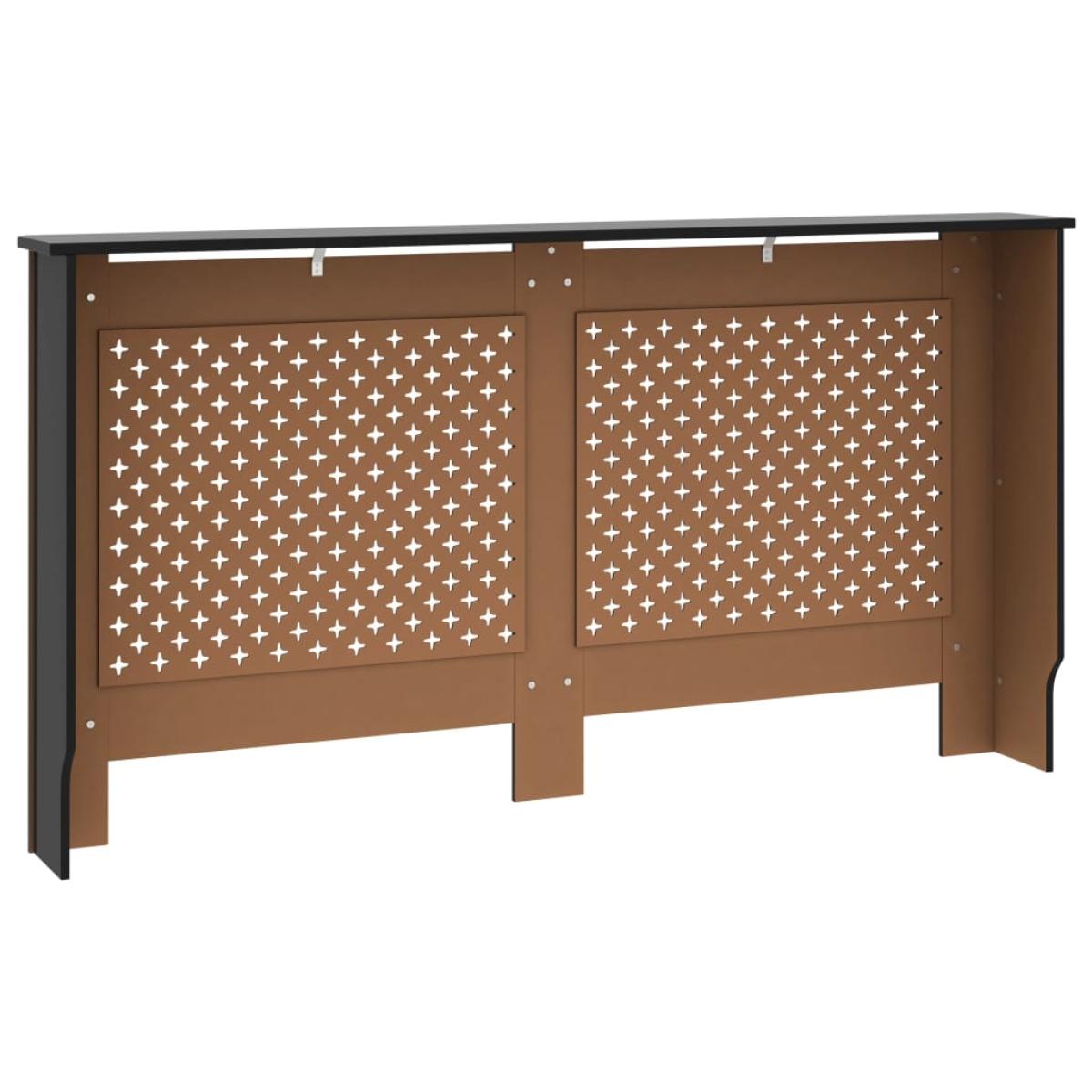 Cubierta para radiador MDF negro 152x19x81 cm