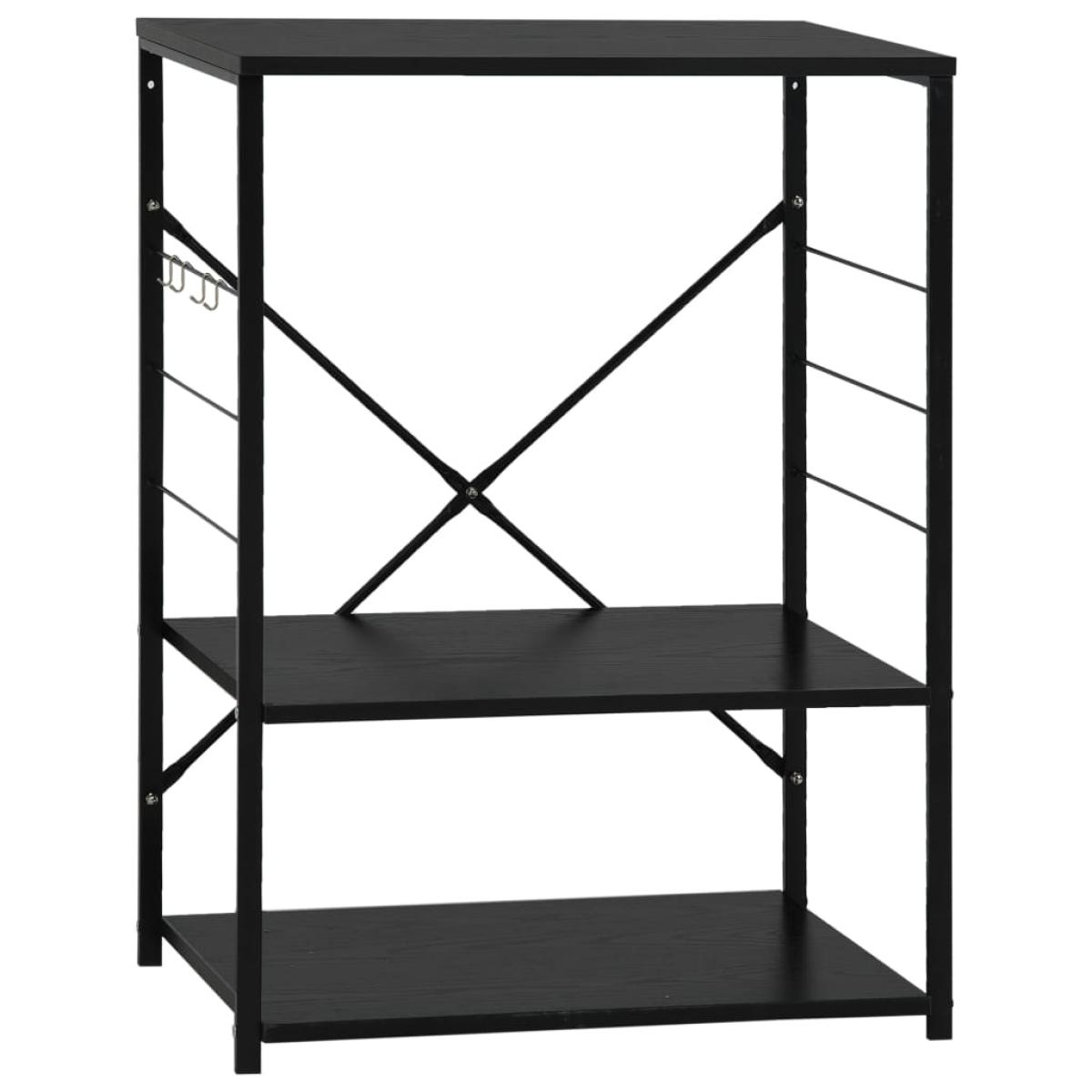 Armario de microondas aglomerado negro 60x39,6x79,5 cm