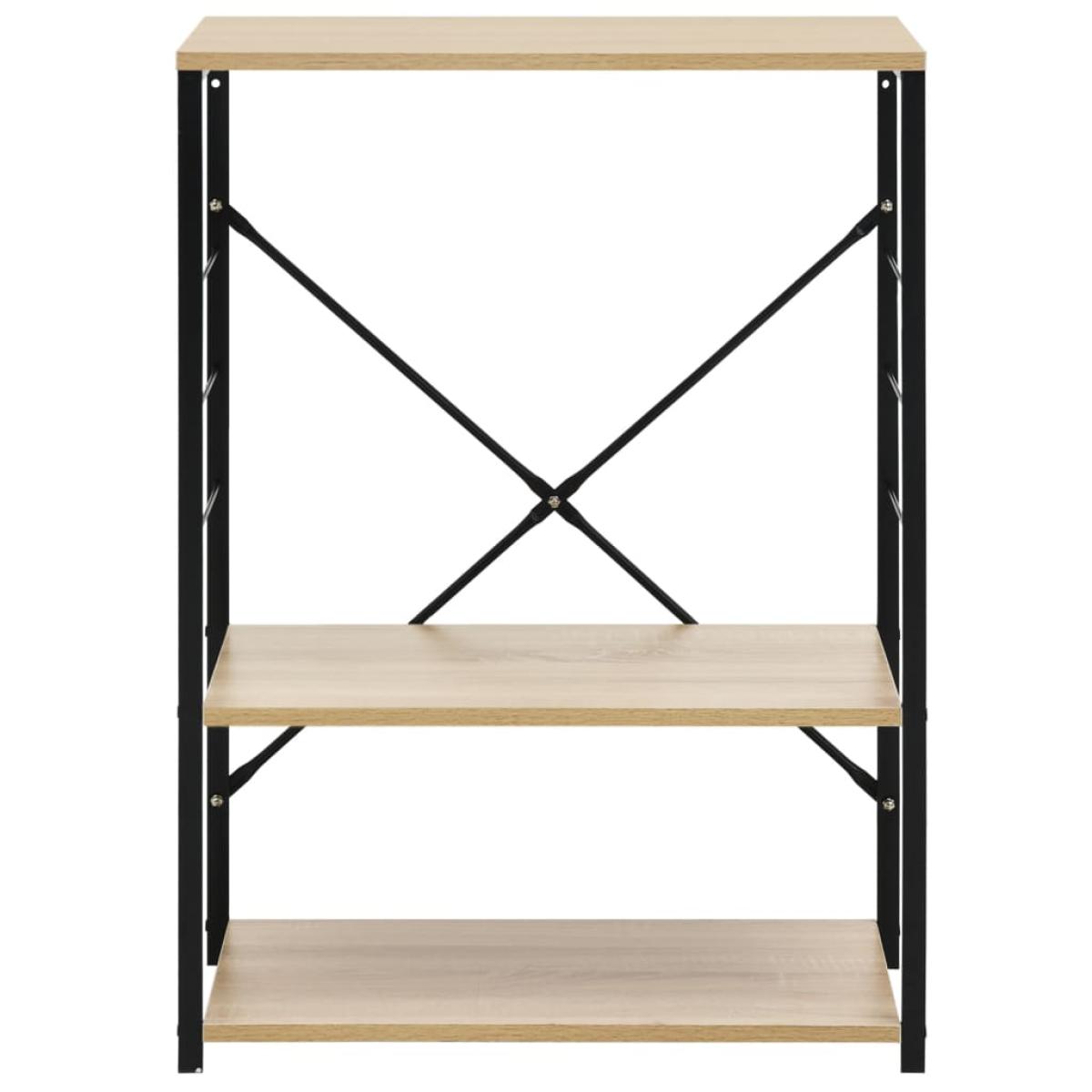 Armario de microondas aglomerado negro y roble 60x39,6x79,5 cm
