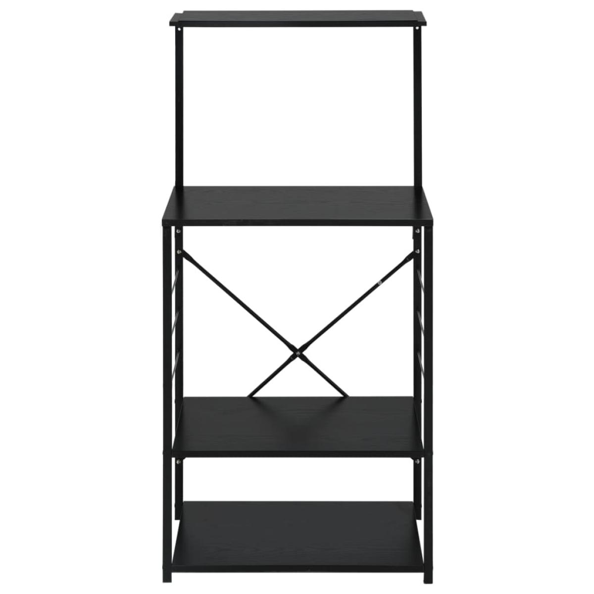Armario de microondas aglomerado negro 60x39,6x123 cm