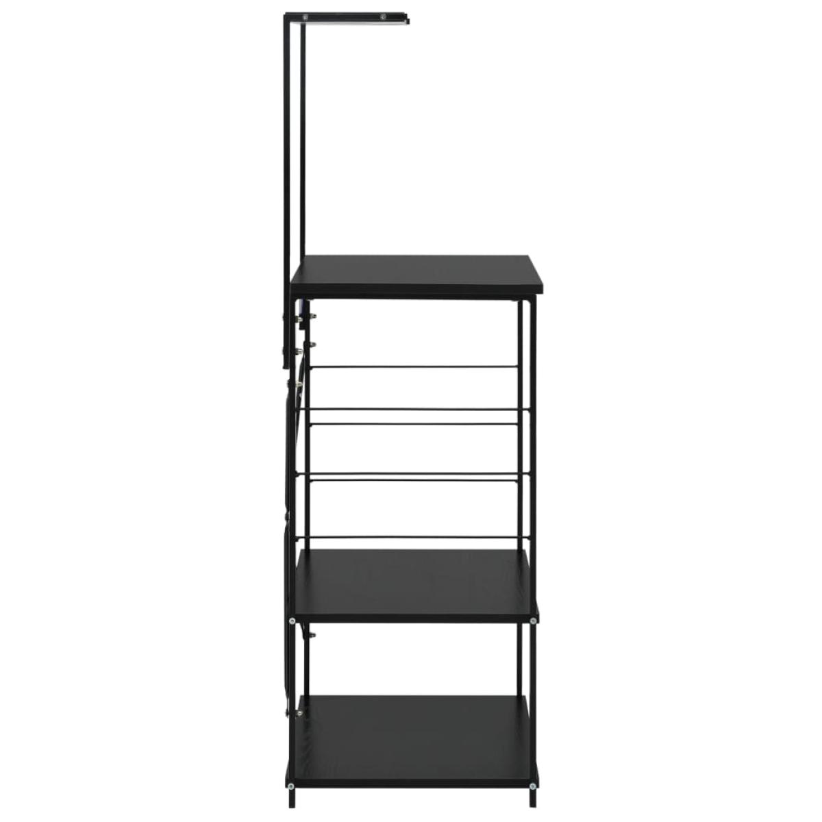 Armario de microondas aglomerado negro 60x39,6x123 cm