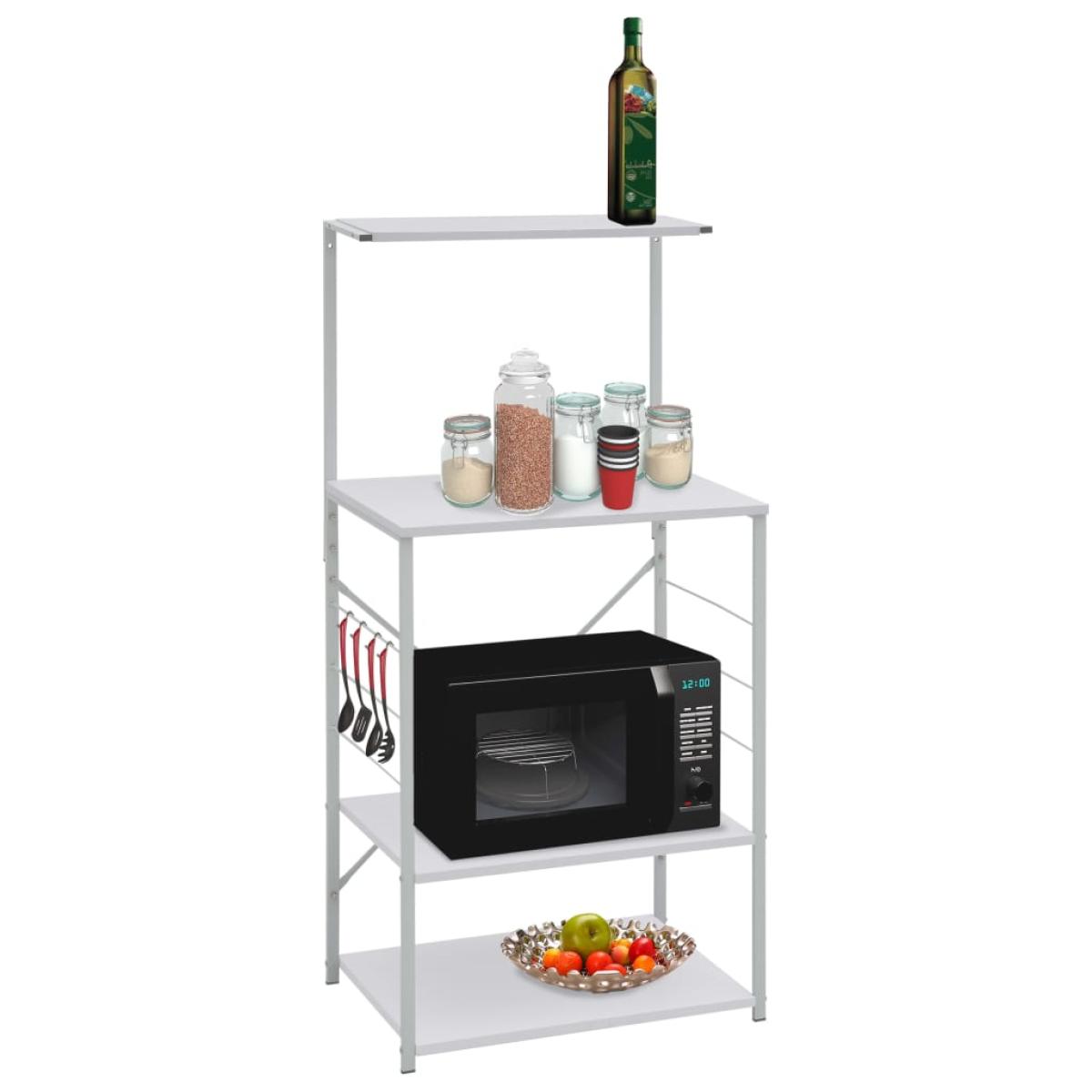 Armario de microondas aglomerado blanco 60x39,6x123 cm