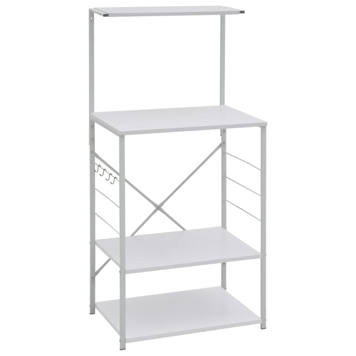 Armario de microondas aglomerado blanco 60x39,6x123 cm