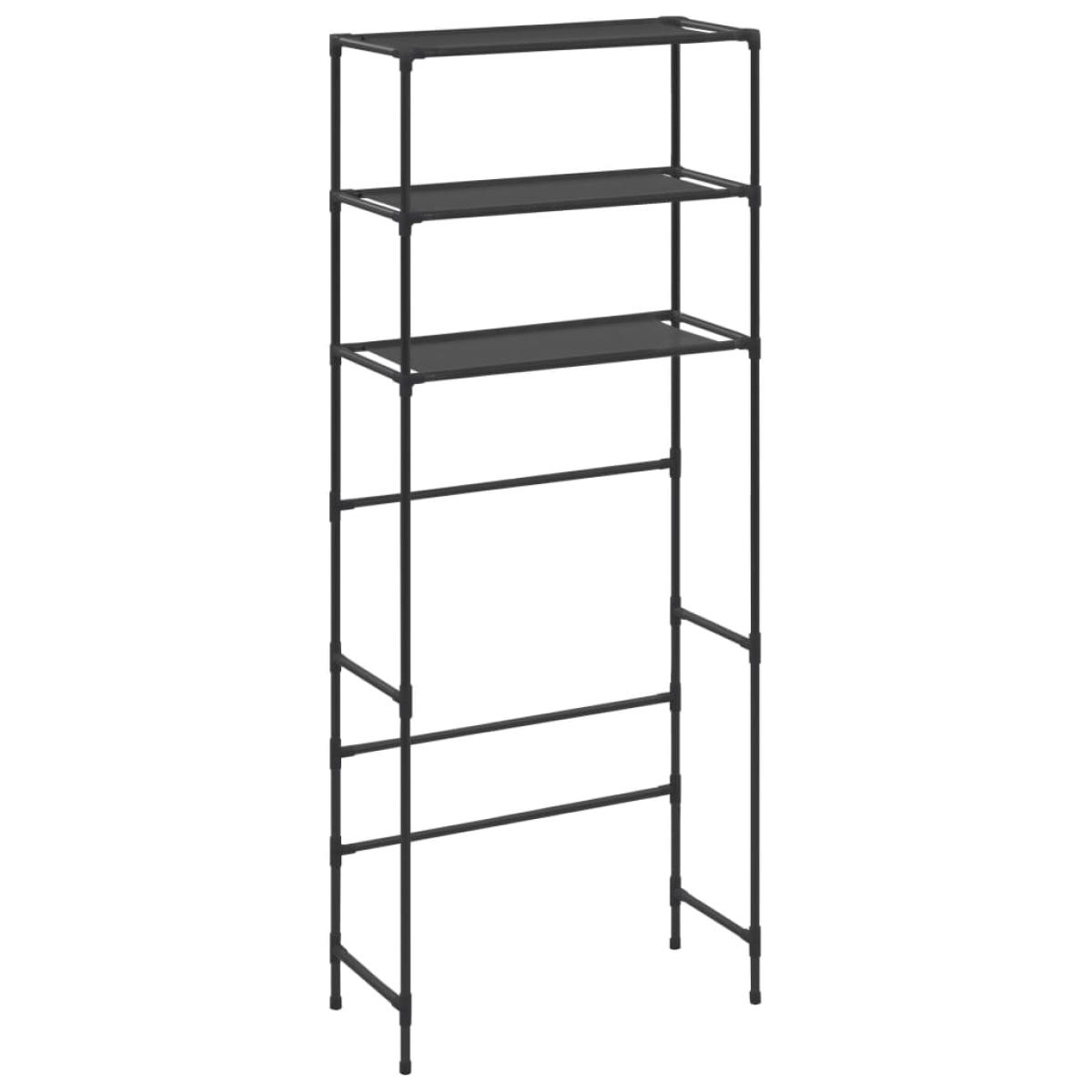 Estante encima de la lavadora 3 niveles negro 69x28x169 cm