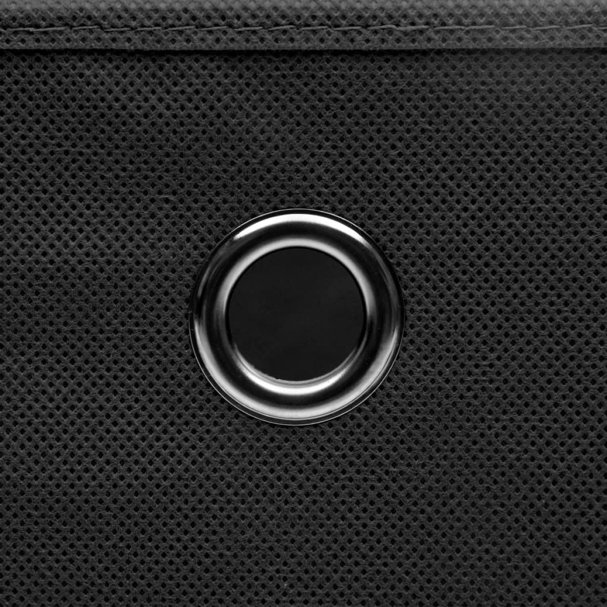 Cajas de almacenaje con tapa 10 uds tela 32x32x32 cm negro
