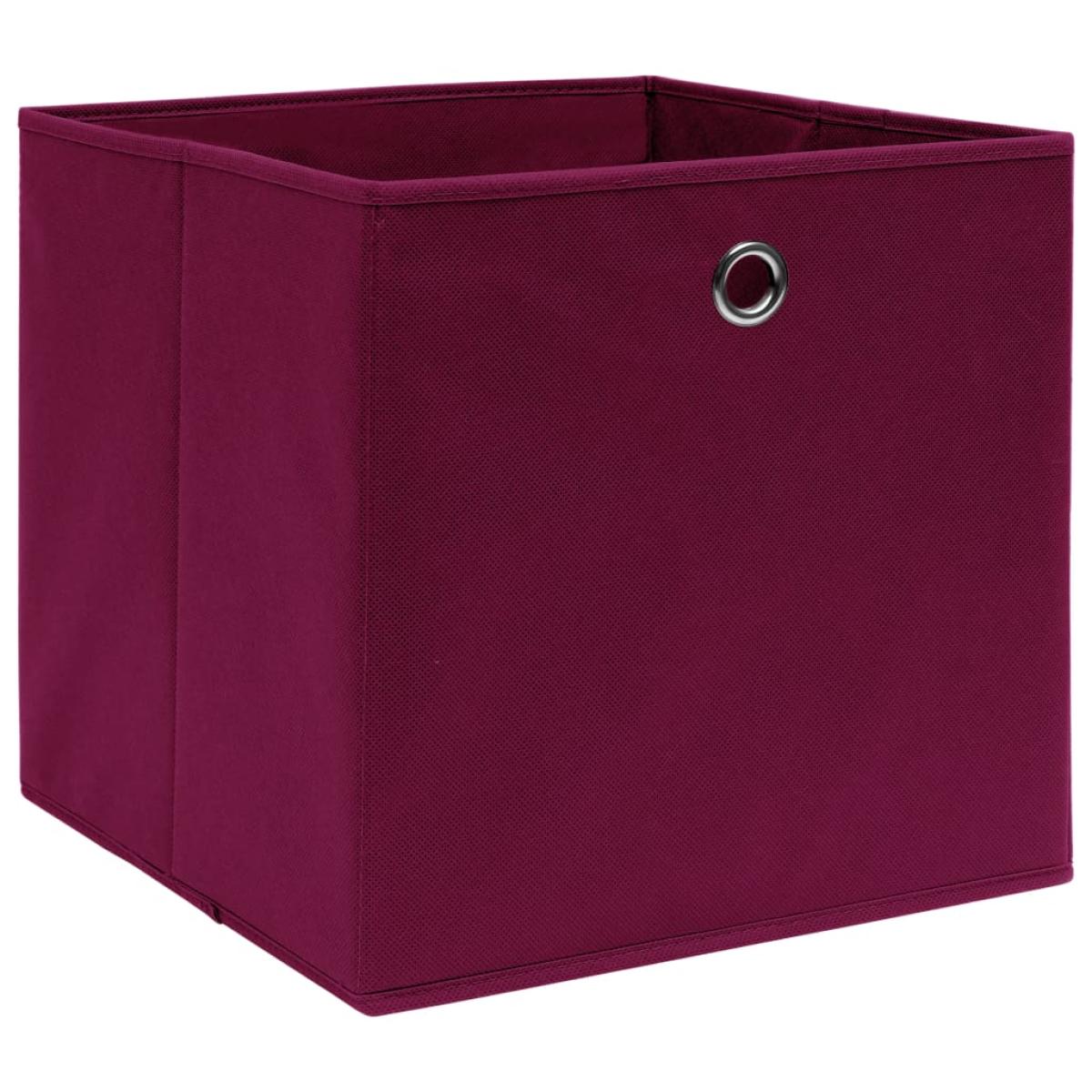 Cajas de almacenaje 4 unidades tela rojo oscuro 32x32x32 cm