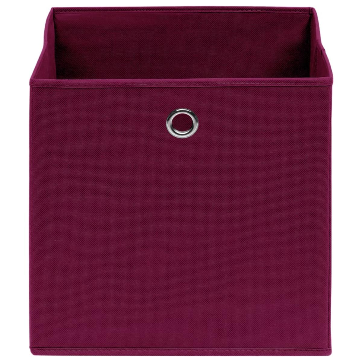 Cajas de almacenaje 4 unidades tela rojo oscuro 32x32x32 cm