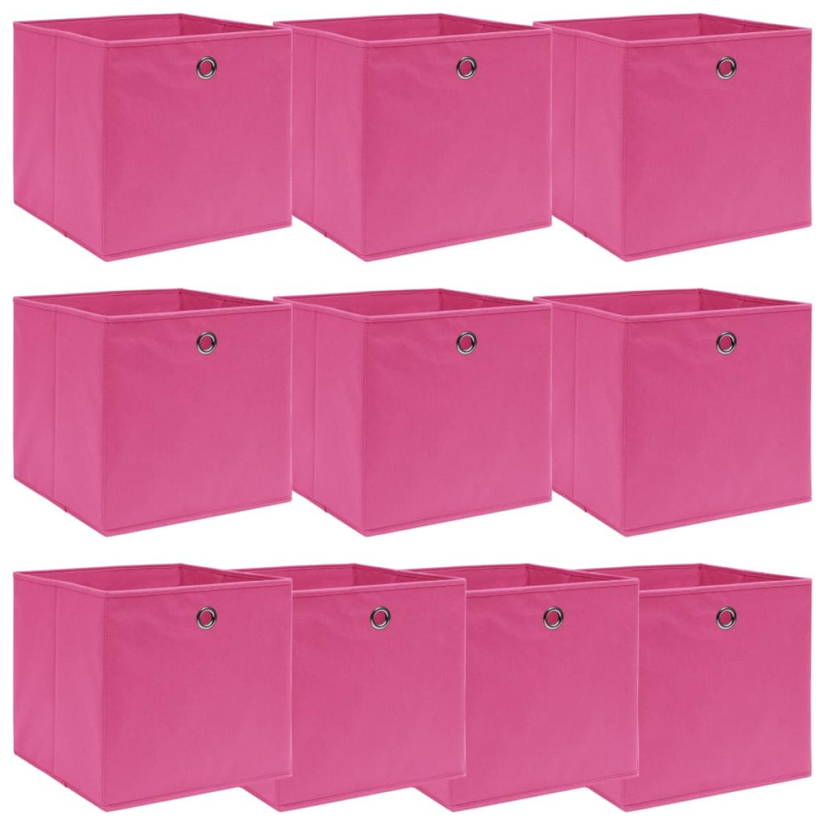 Cajas de almacenaje 10 unidades tela rosa 32x32x32 cm