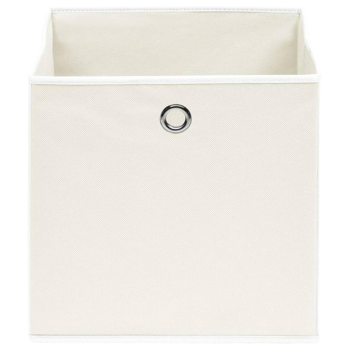 Cajas de almacenaje 10 unidades tela blanco 32x32x32 cm
