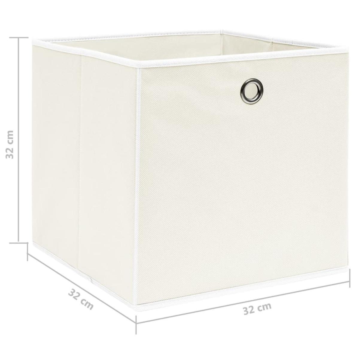 Cajas de almacenaje 10 unidades tela blanco 32x32x32 cm