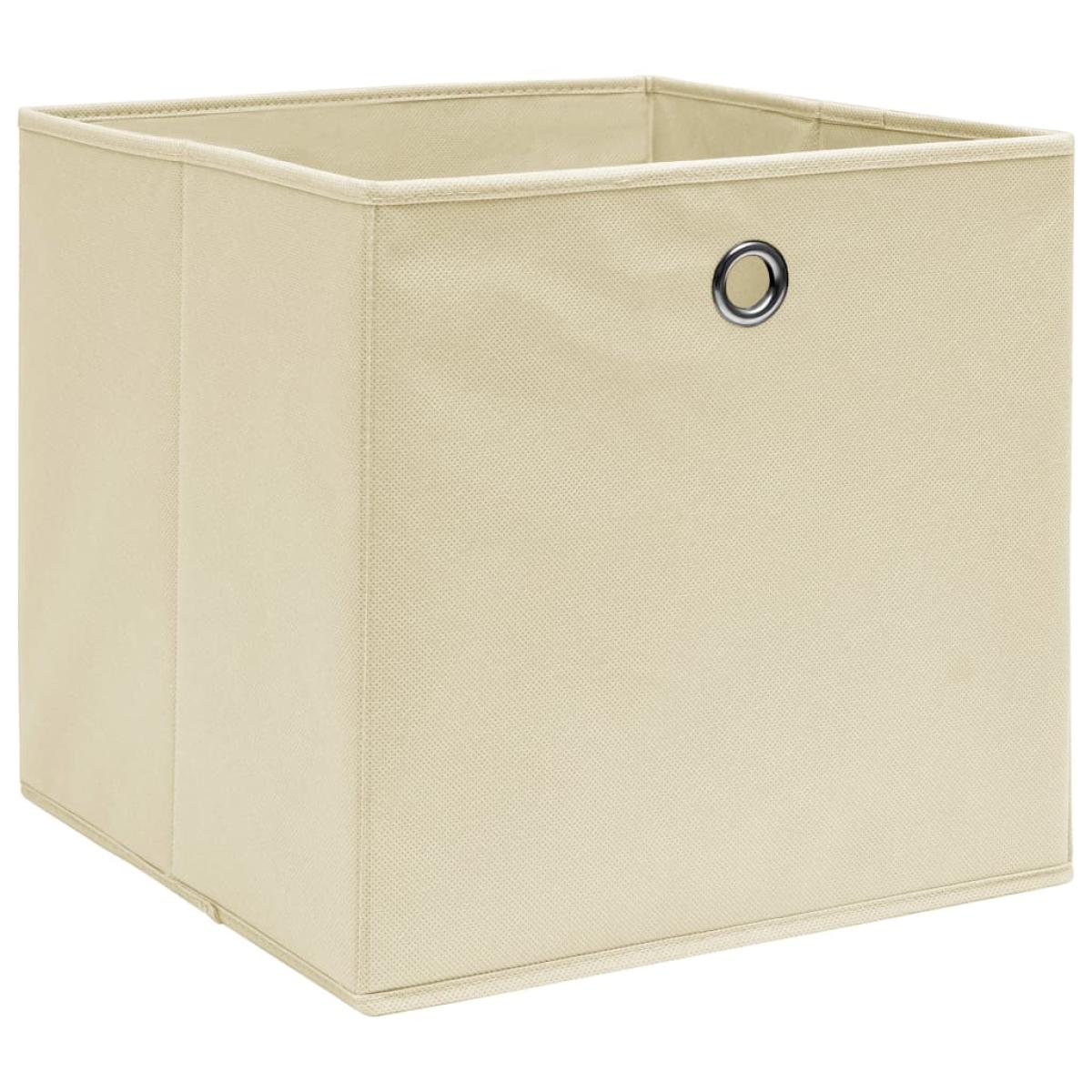 Cajas de almacenaje 4 unidades tela crema 32x32x32 cm