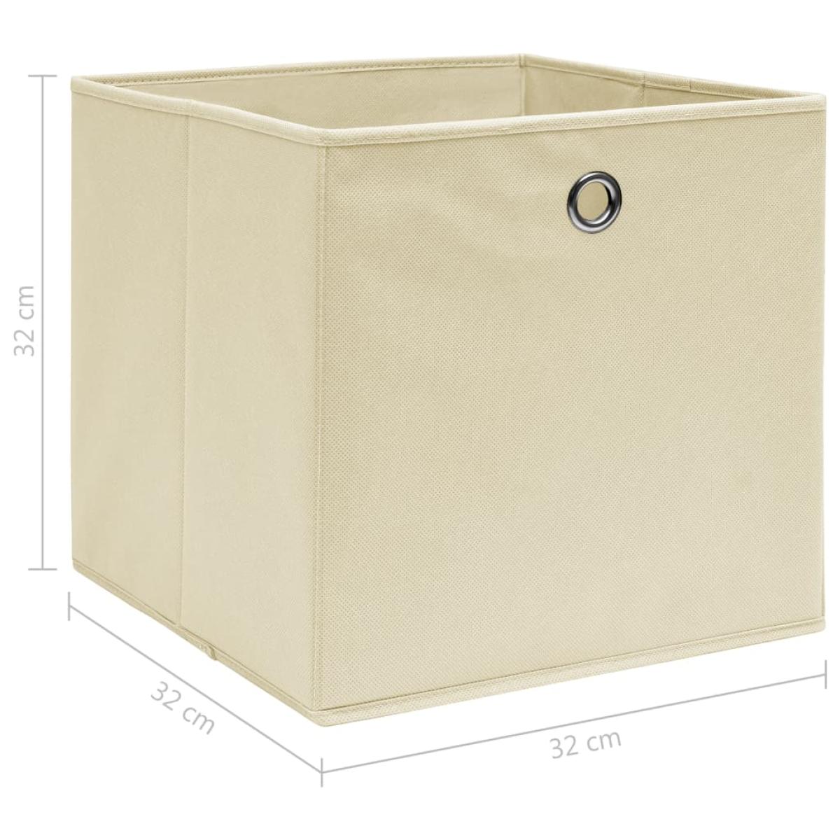 Cajas de almacenaje 4 unidades tela crema 32x32x32 cm