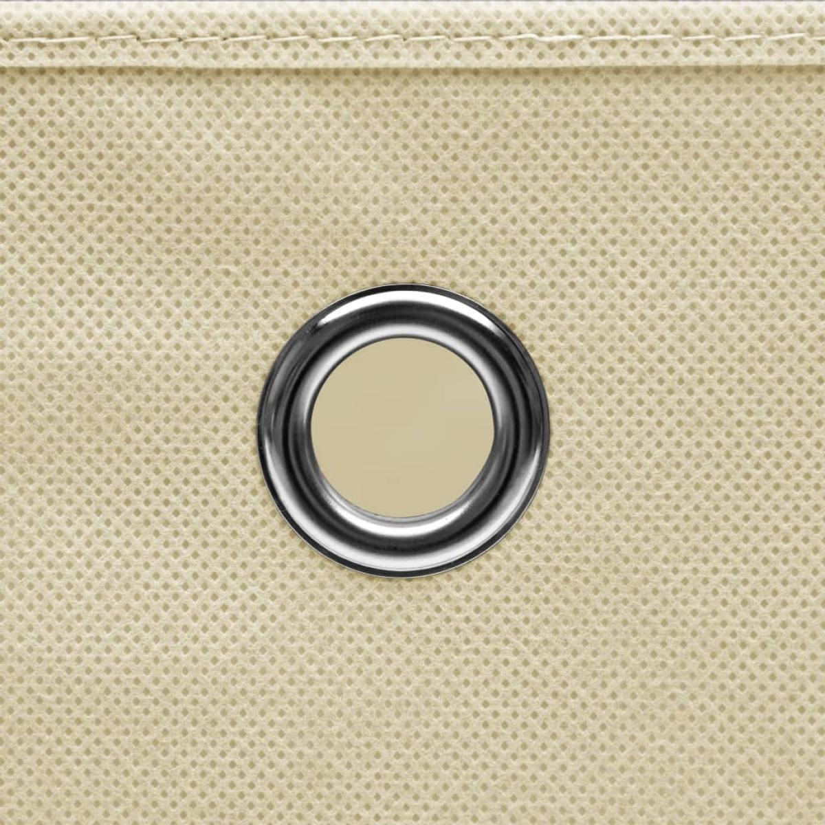 Cajas de almacenaje con tapa 10 uds tela crema 32x32x32 cm