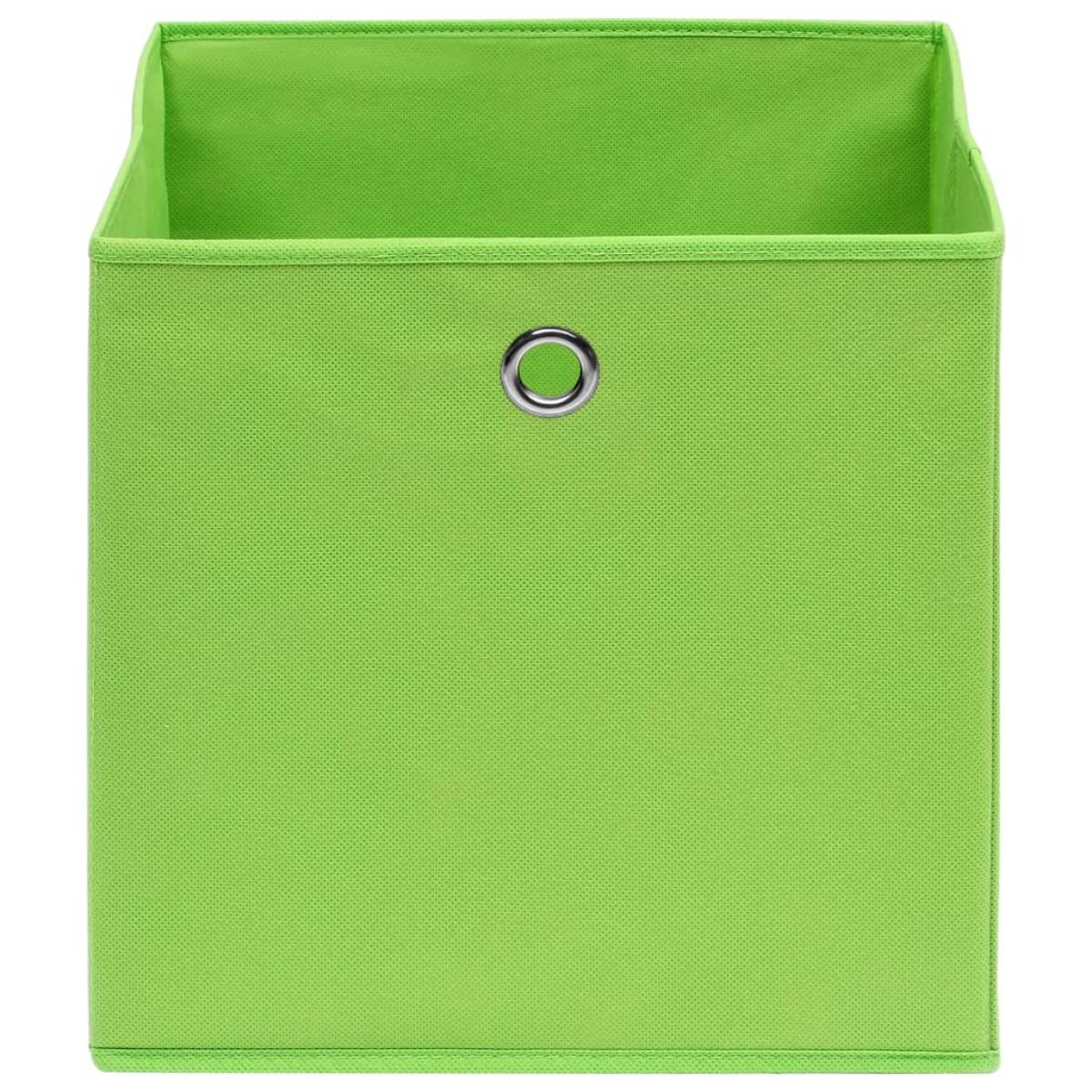 Cajas de almacenaje 4 unidades tela verde 32x32x32 cm