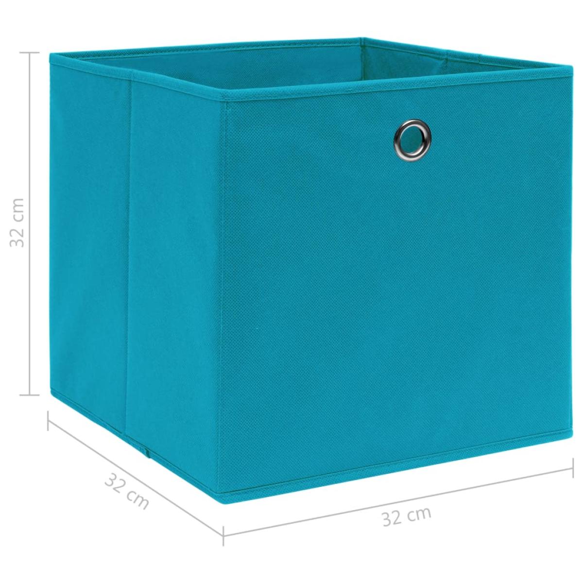 Cajas de almacenaje 10 uds tela bebé azul 32x32x32 cm