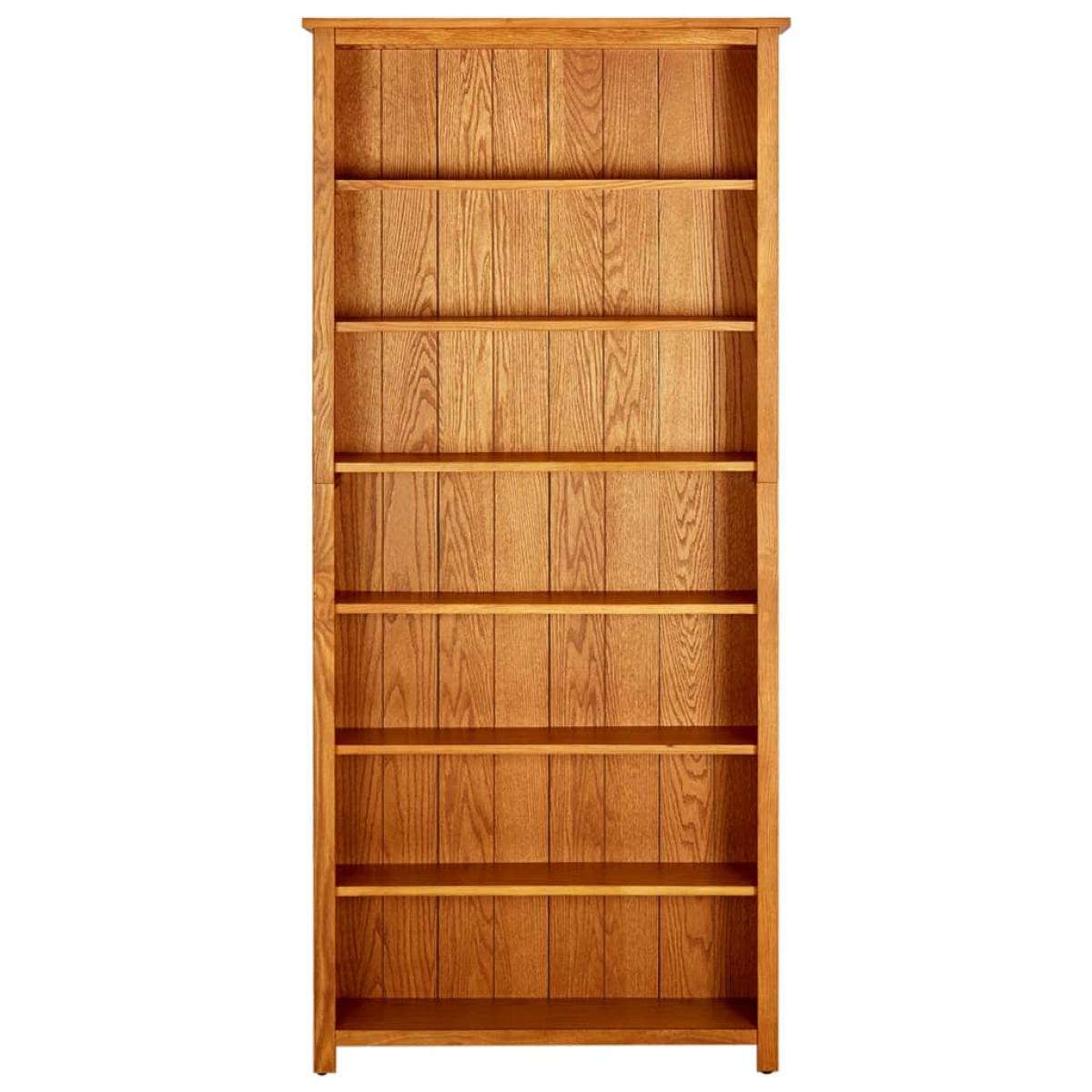vidaX Estantería de 7 niveles de madera maciza de roble 90x22,5x200 cm