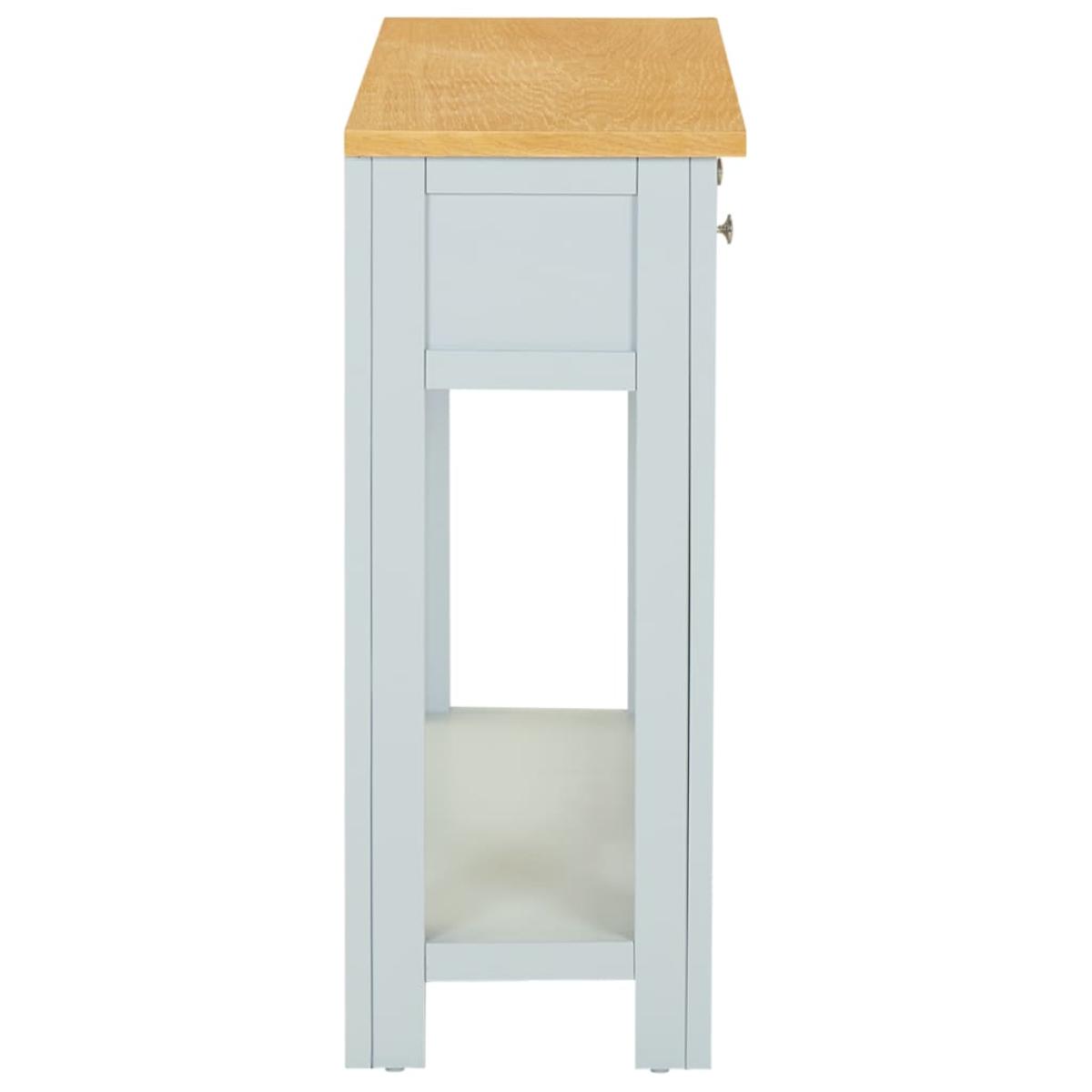 Mesa consola de madera maciza de roble 83x30x73 cm 