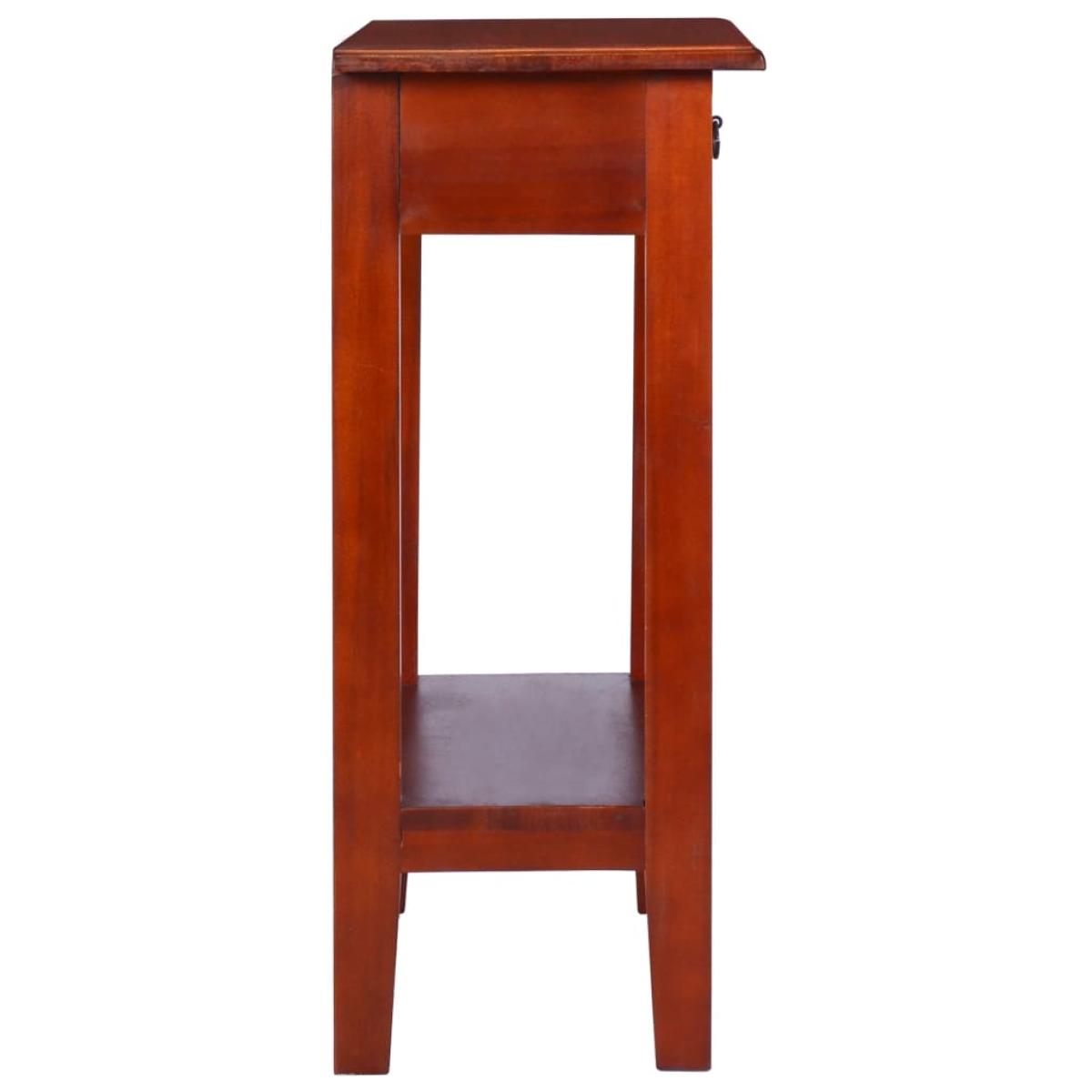 Mesa consola clásica de madera maciza caoba marrón 60x30x75cm