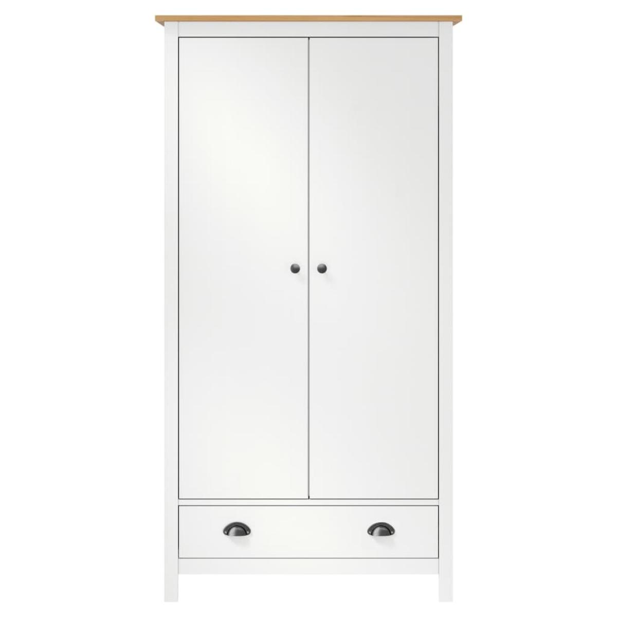 Armario de 2 puertas Hill madera maciza pino blanco 89x50x170cm