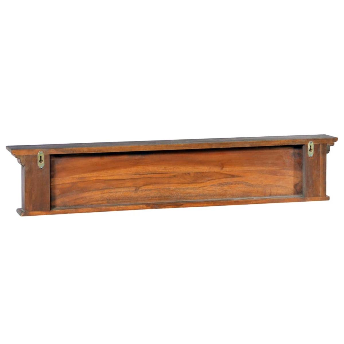 Perchero de pared de madera maciza de teca 100x10x20 cm
