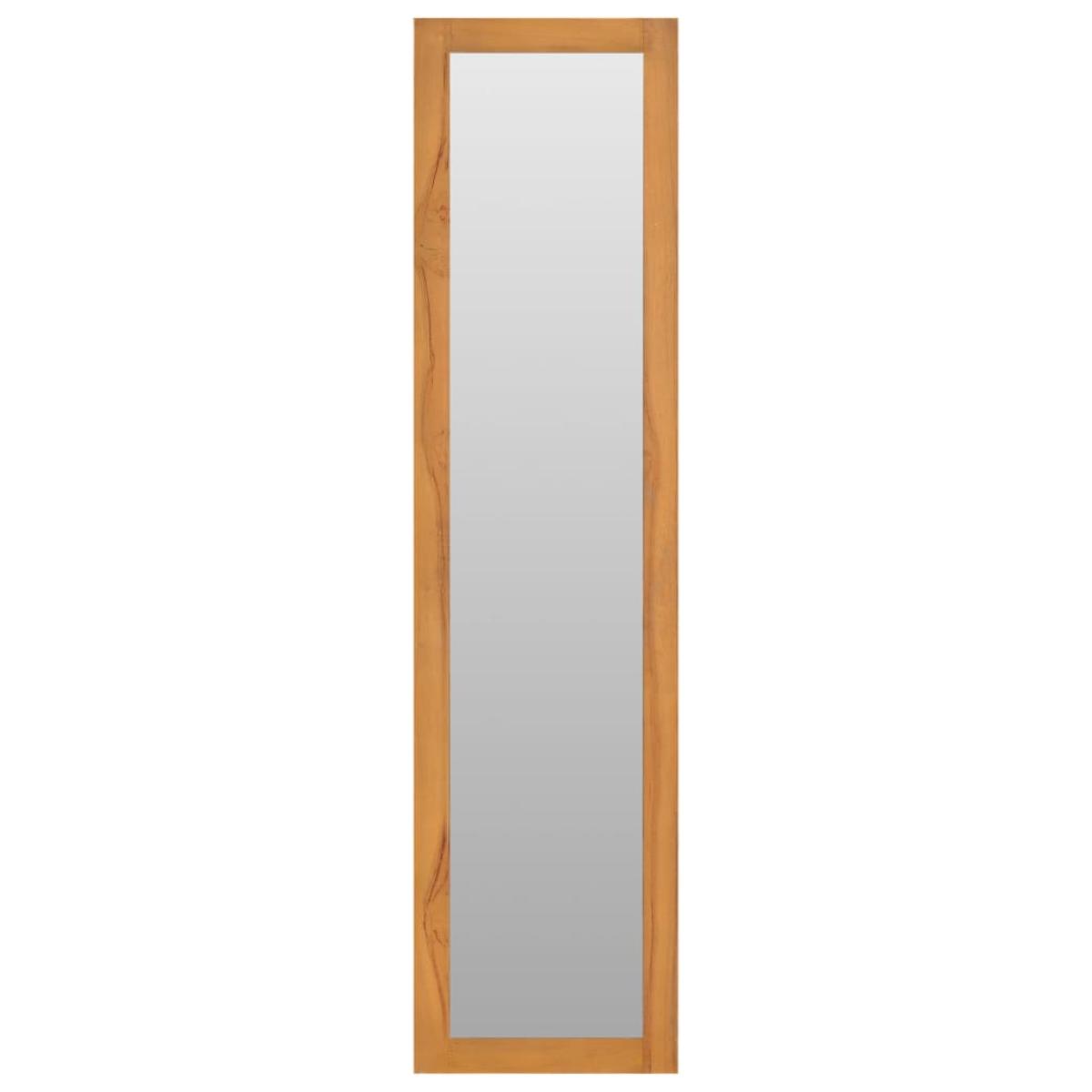 Espejo de pared con estantes madera de teca maciza 30x30x120 cm
