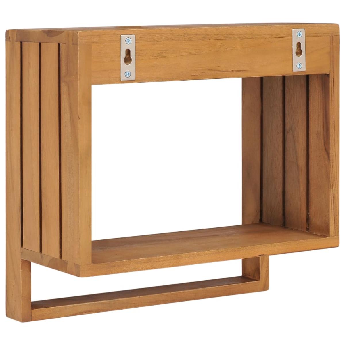 Toallero de pared de teca maciza 35x20x35 cm