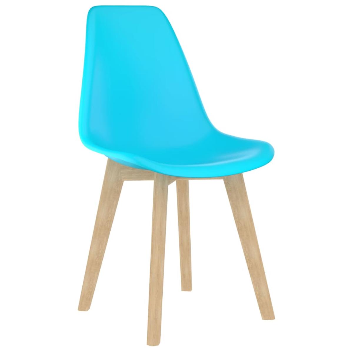 Sillas de comedor 6 unidades plástico azul 