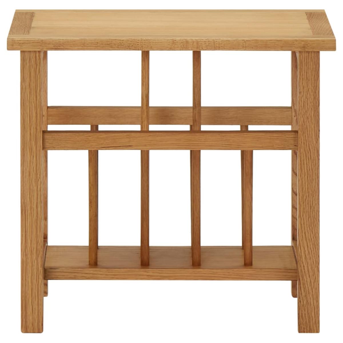 Mesa revistero madera maciza de roble 45x27x42 cm