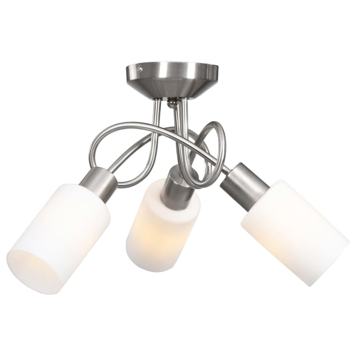 Lámpara de techo pantallas cerámica cono blanco 3 bombillas E14