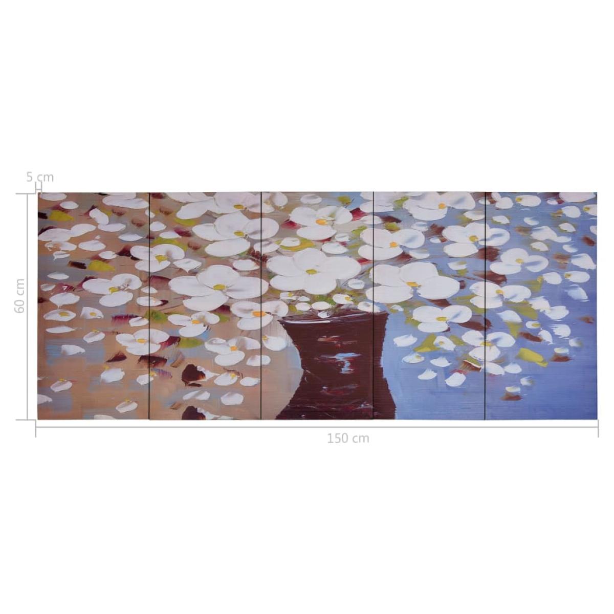Set de lona para pared flores en jarrón multicolor 150x60 cm