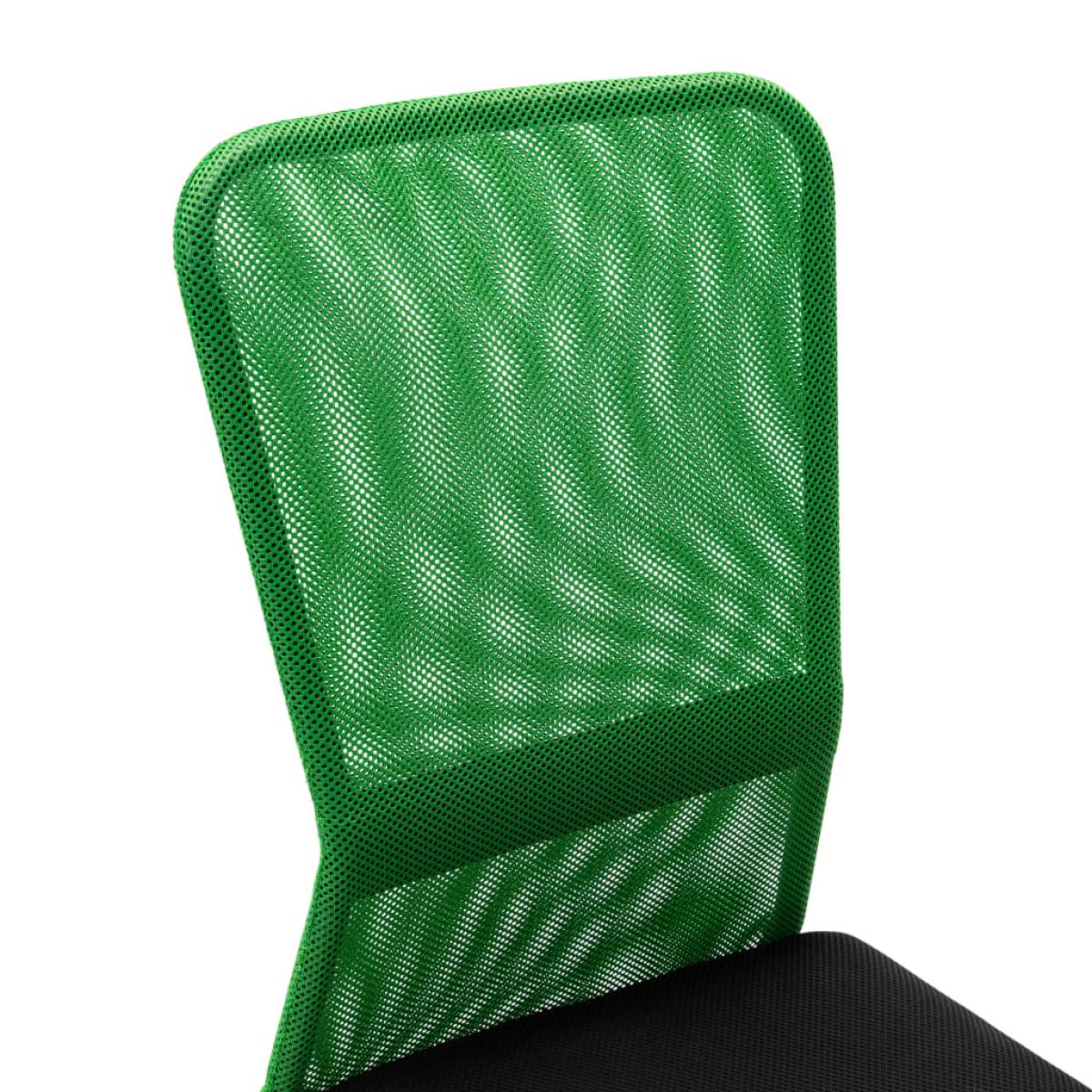 Silla de oficina de tela de malla negra y verde 44x52x100 cm