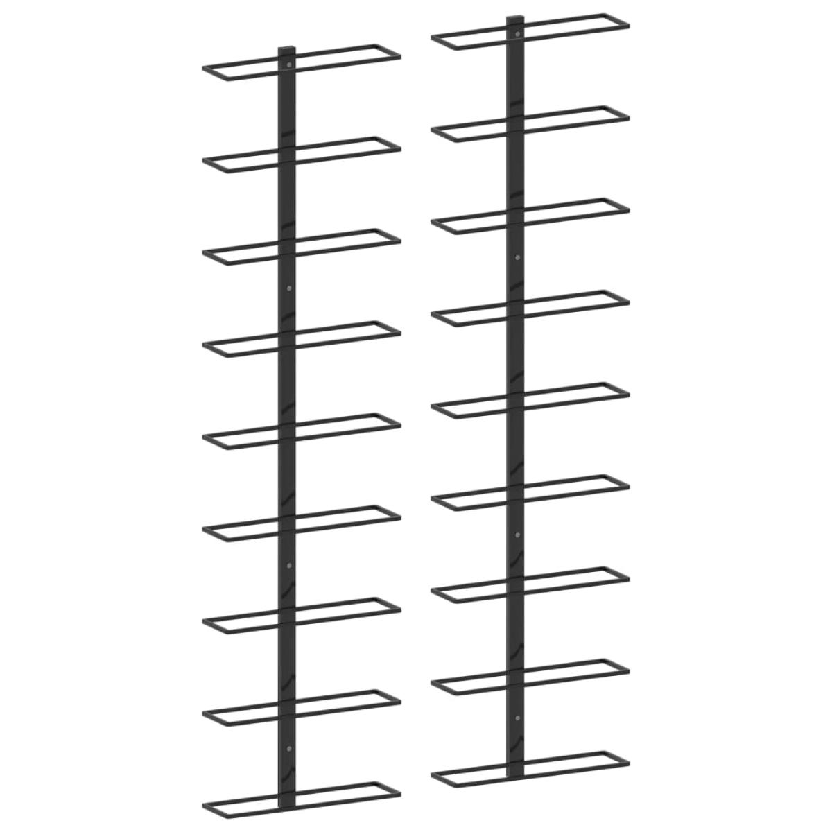 Botelleros de pared para 18 botellas 2 unidades hierro negro
