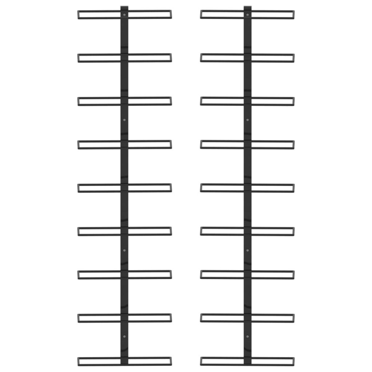 Botelleros de pared para 18 botellas 2 unidades hierro negro