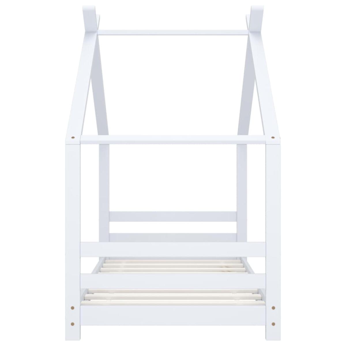 Estructura de cama infantil madera maciza pino blanco 80x160 cm