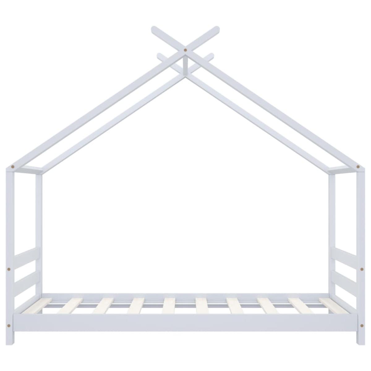 Estructura de cama infantil madera maciza pino blanco 80x160 cm