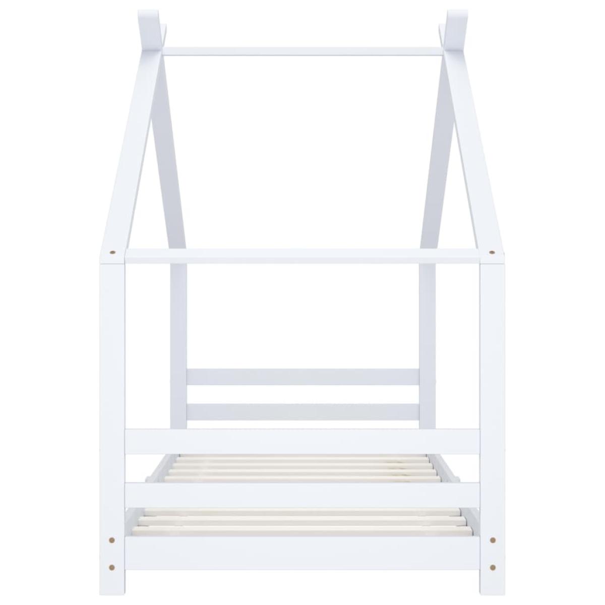 Estructura de cama infantil madera maciza pino blanco 90x200 cm