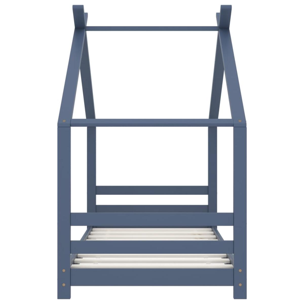 Estructura de cama infantil madera maciza pino gris 80x160 cm