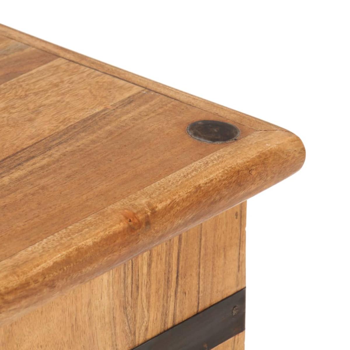 Baúl de madera maciza de acacia 90x40x40 cm