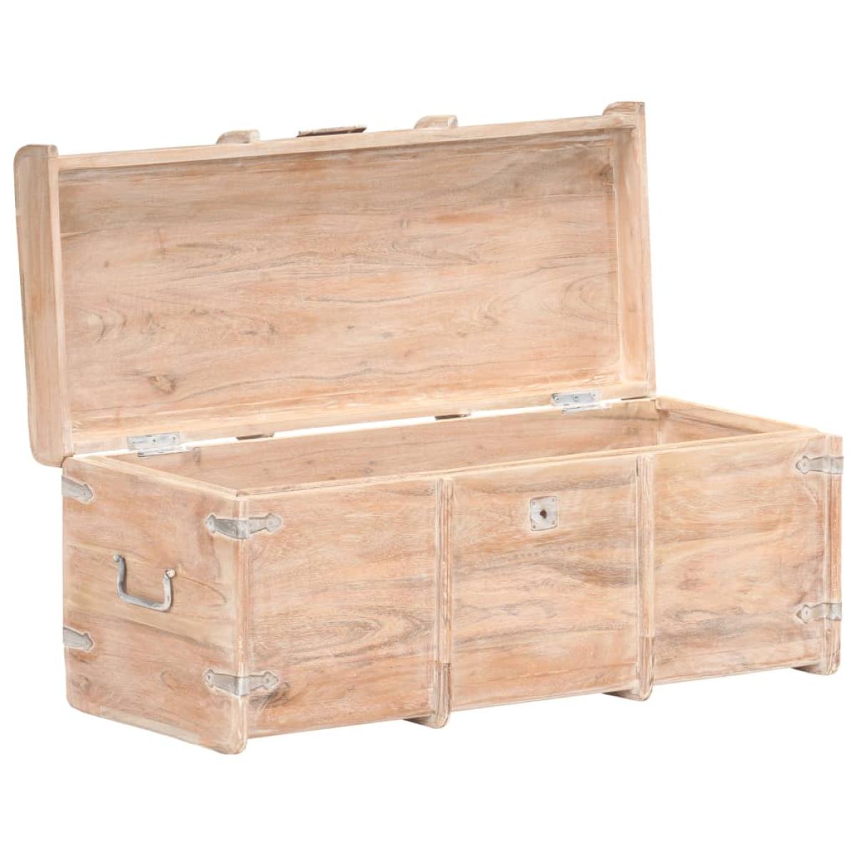 Cofre de almacenamiento madera maciza de acacia 90x40x40 cm