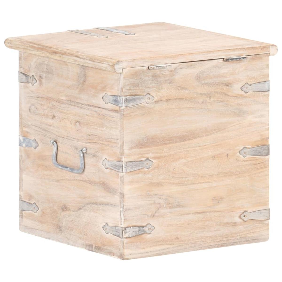 Baúl de madera maciza de acacia 40x40x40 cm