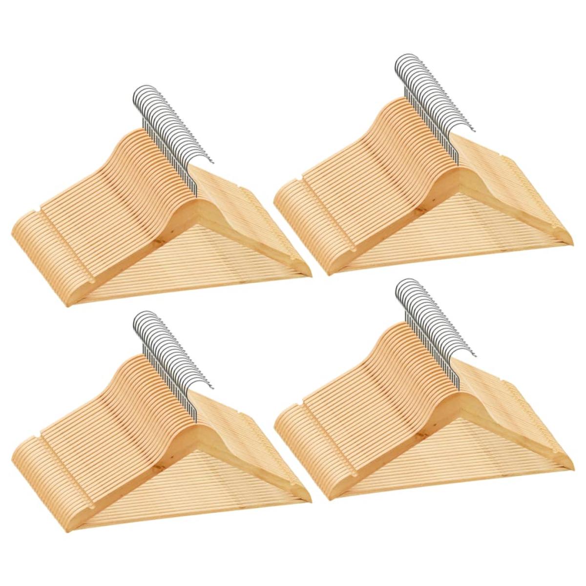 Juego de perchas para ropa 100 uds antideslizantes madera dura