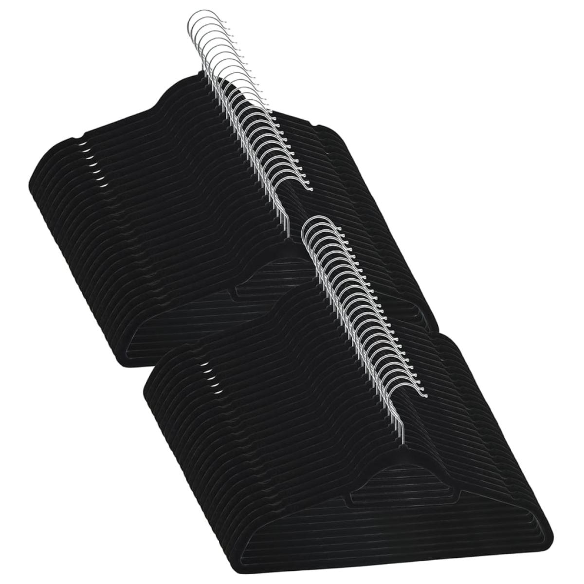 Juego de perchas ropa 50 uds antideslizantes terciopelo negro