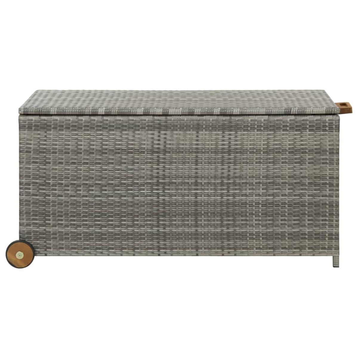 Caja almacenaje jardín ratán sintético gris claro 120x65x61 cm cm