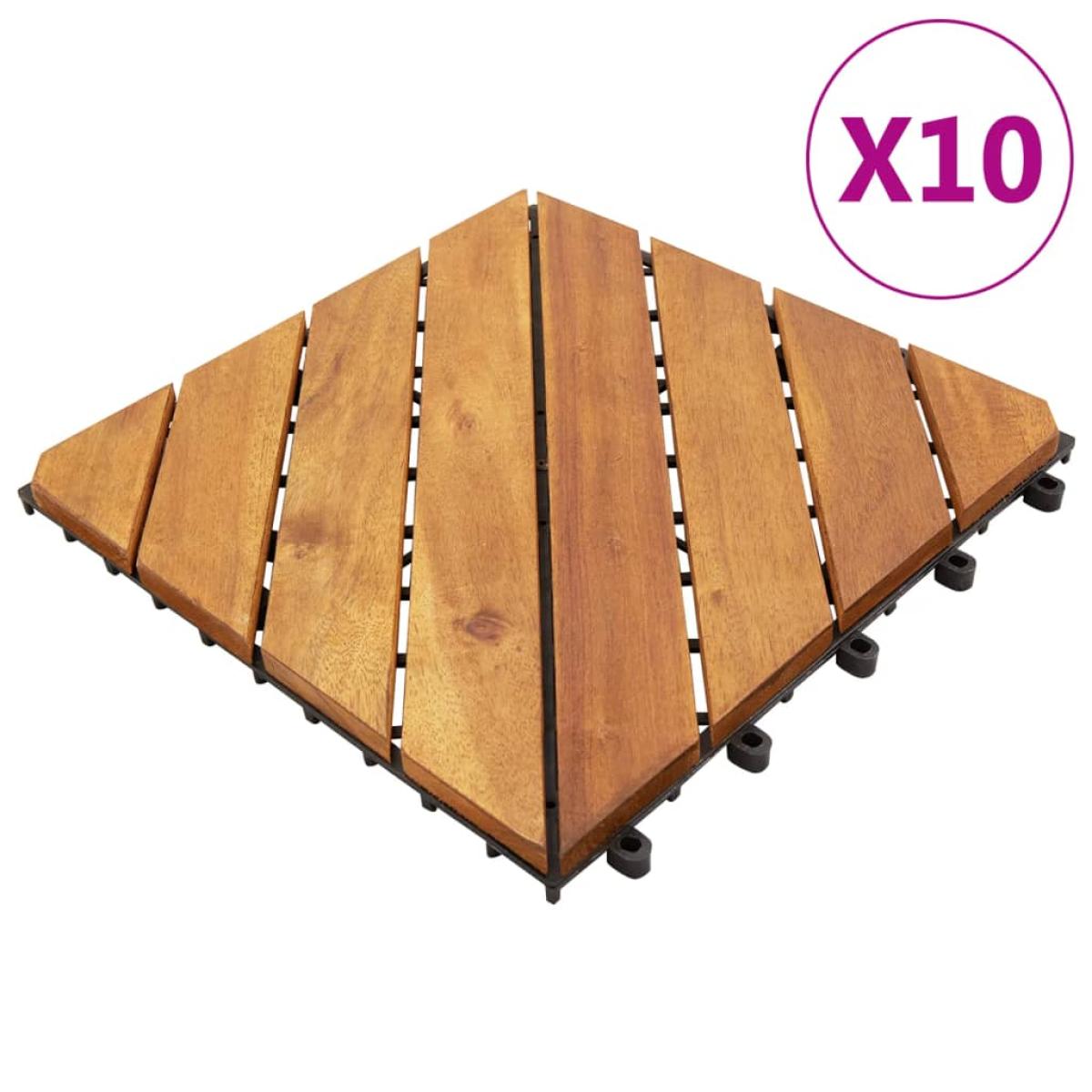 Baldosas de terraza 10 uds madera de acacia maciza 30x30 cm