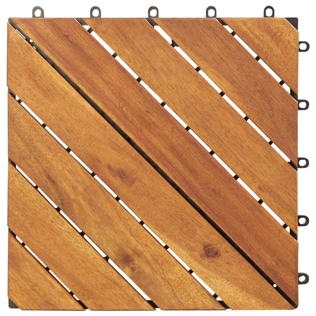 Baldosas de terraza 10 uds madera de acacia maciza 30x30 cm