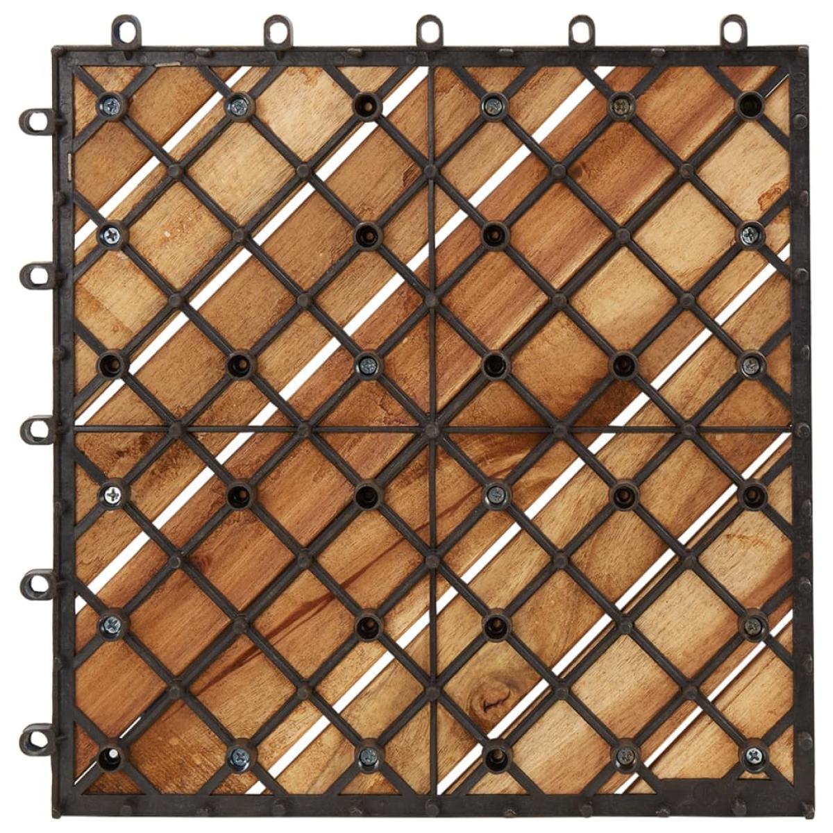 Baldosas de terraza 10 uds madera de acacia maciza 30x30 cm